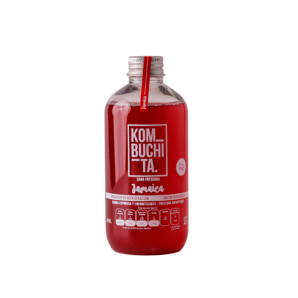Caja con 6 kombuchita sabor jamaica 240 ml