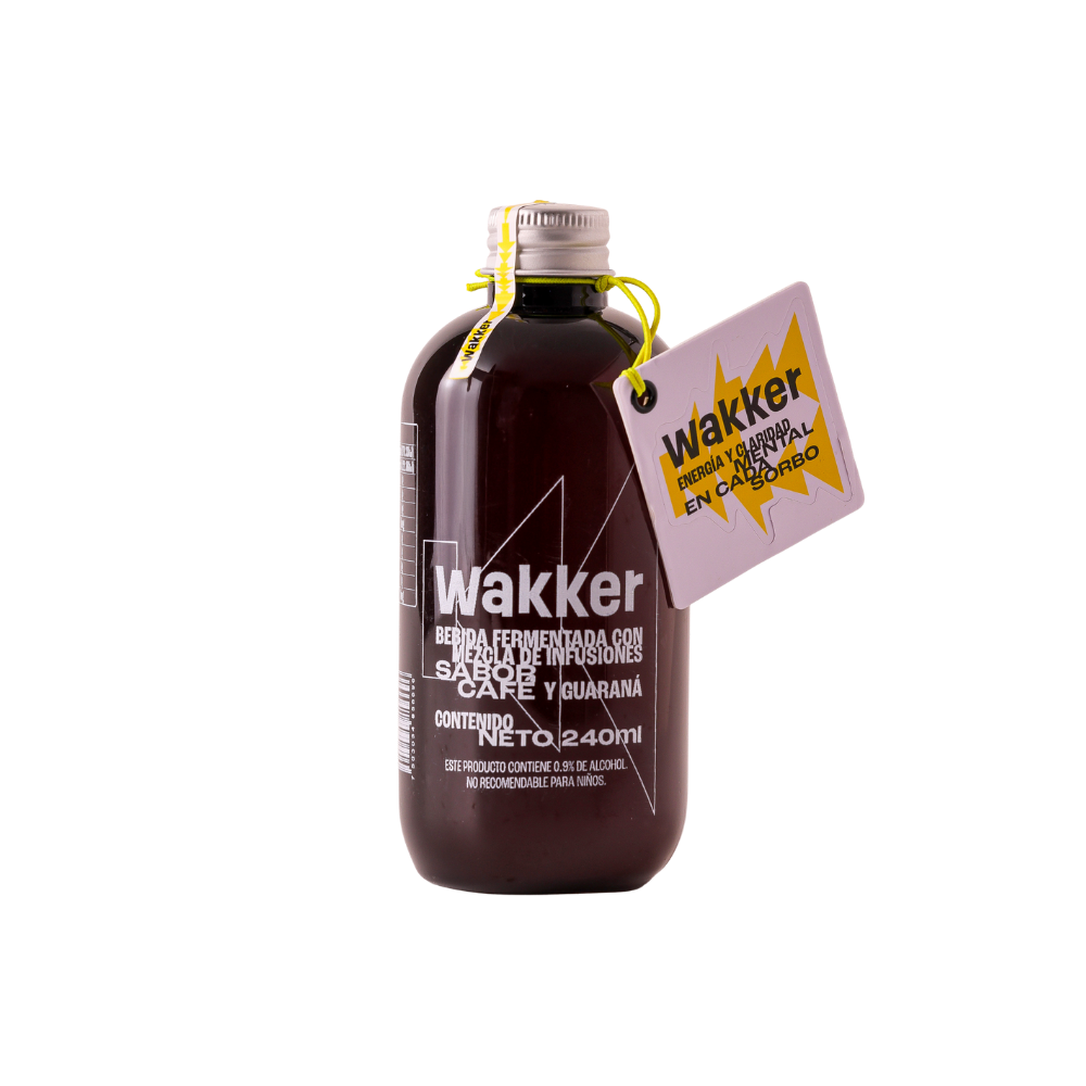 Wakker bebida fermentada café y guaraná 220ml