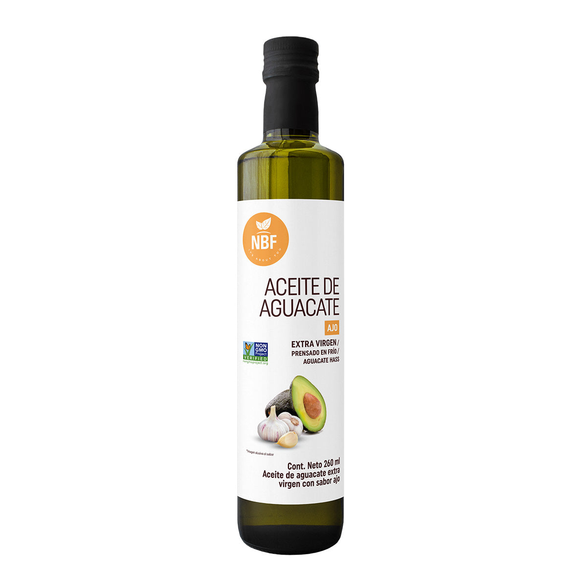 Aceite de ajo aguacate extra virgen 260 ml.