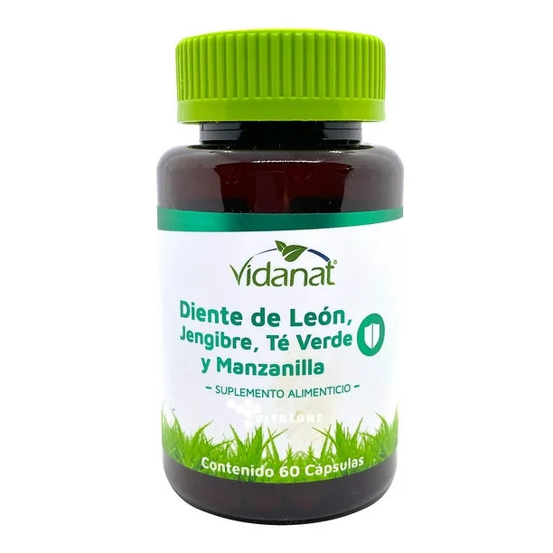Diente de león con té verde y manzanilla 50 caps.
