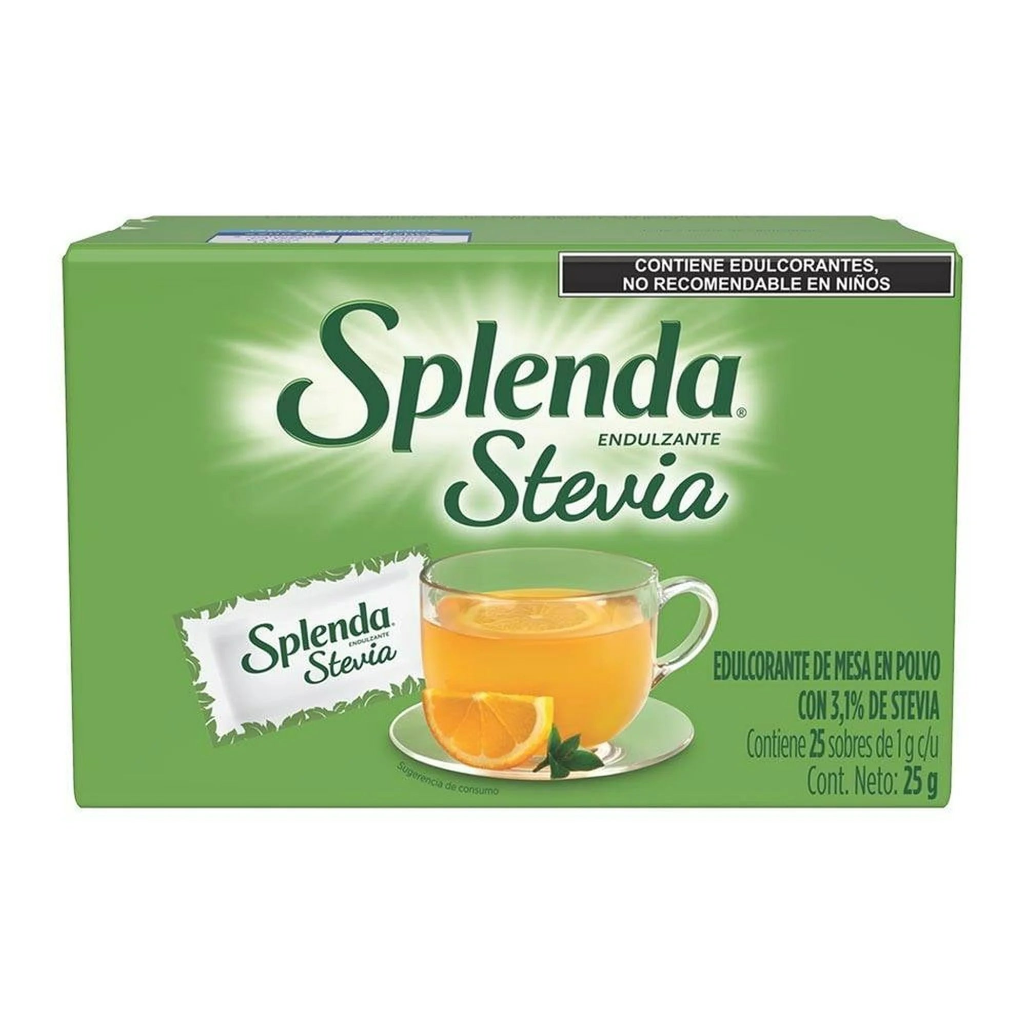 CAJA SPLENDA STEVIA 25 SOBRES                     Caja Splenda Stevia 25 sobres/1 gr cada uno