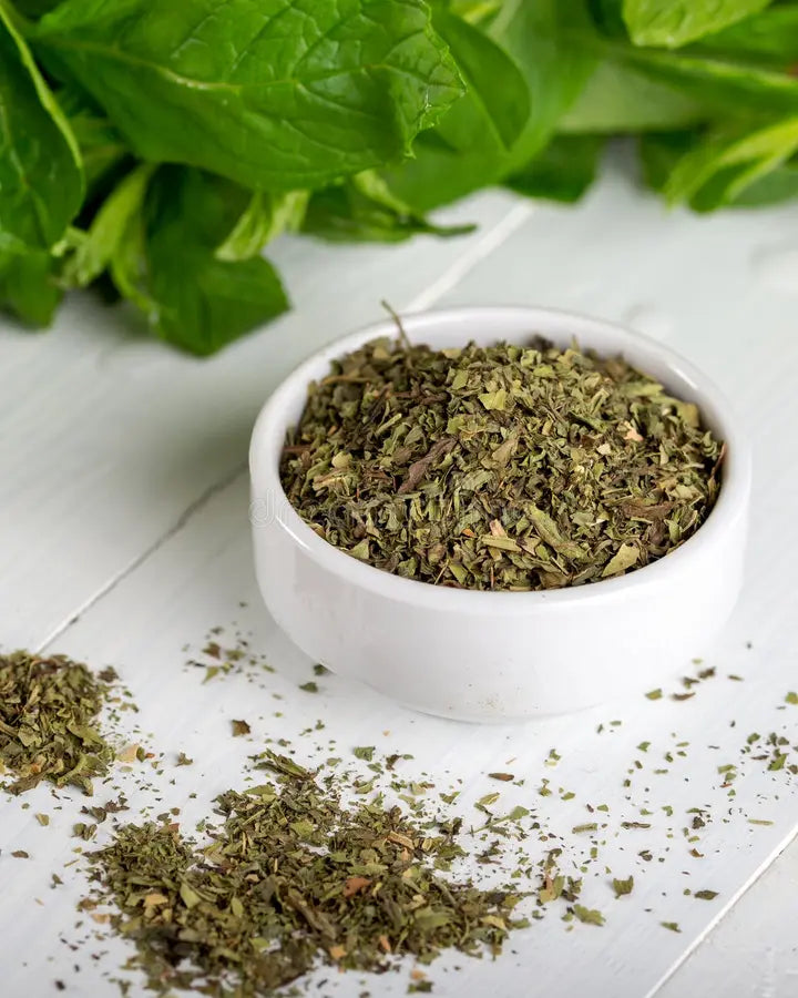 Menta verde deshidratada a granel